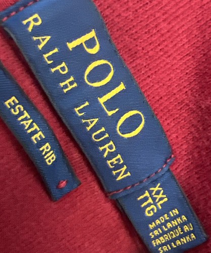 Polo Ralph Lauren Quarter 1/4 Zip Estate Red Pullover Size XXL TTG Flesh Pony - Bild 5 von 10