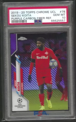 SEKOU KOITA 2019-20 TOPPS CHROME PURPLE CARBON REFRACTOR RC #78 PSA 10 GEM POP 9