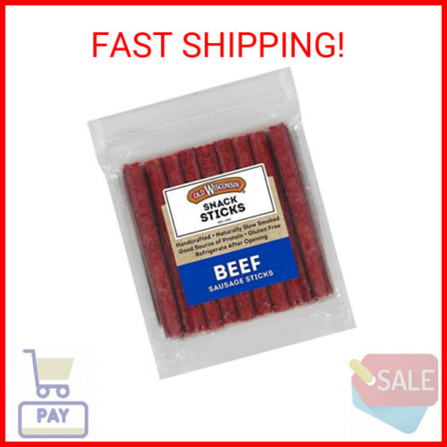 Old Wisconsin Beef Sausage Snack Sticks, Naturally Smoked, Ready to Eat, High Pr