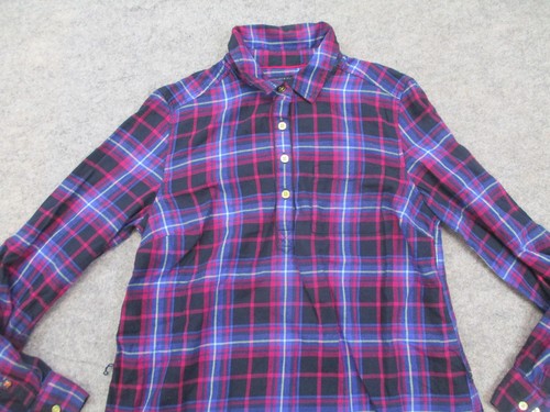 Tommy Hilfiger Shirt Womens Small Purple Black Pink Plaid Long Sleeve Blouse - 第 2/8 張圖片