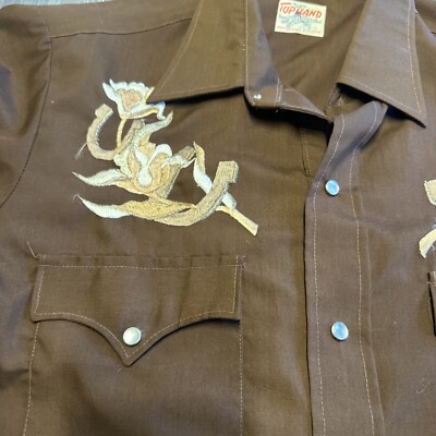 VTG Top Hand Western Shirts Embroidered Pearl Snap Shirt 15.5-32