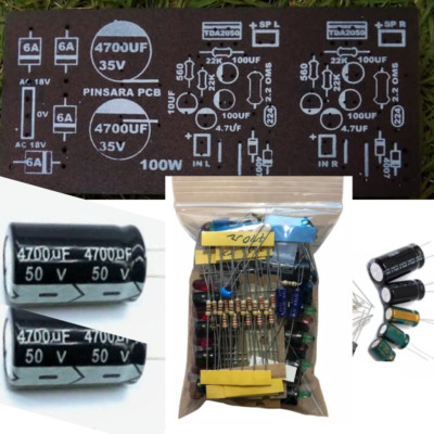 TDA2050 IC  100W Stereo Sound Amplifier PCB Board DIY KIT with all components