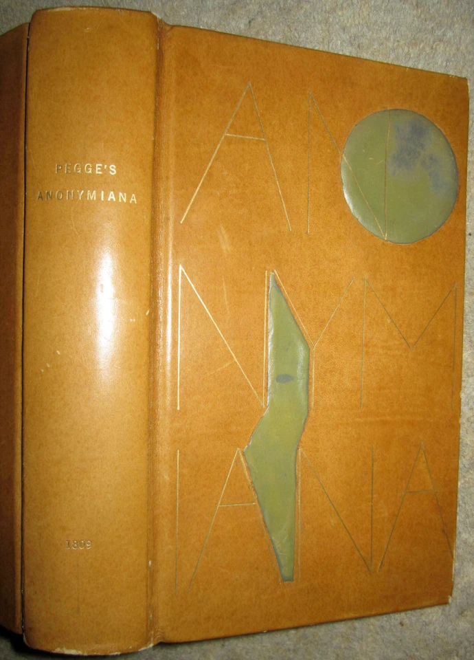 Antique leather book, Anonymiana, 10 Centuries Observations by Samuel Pegge 1809