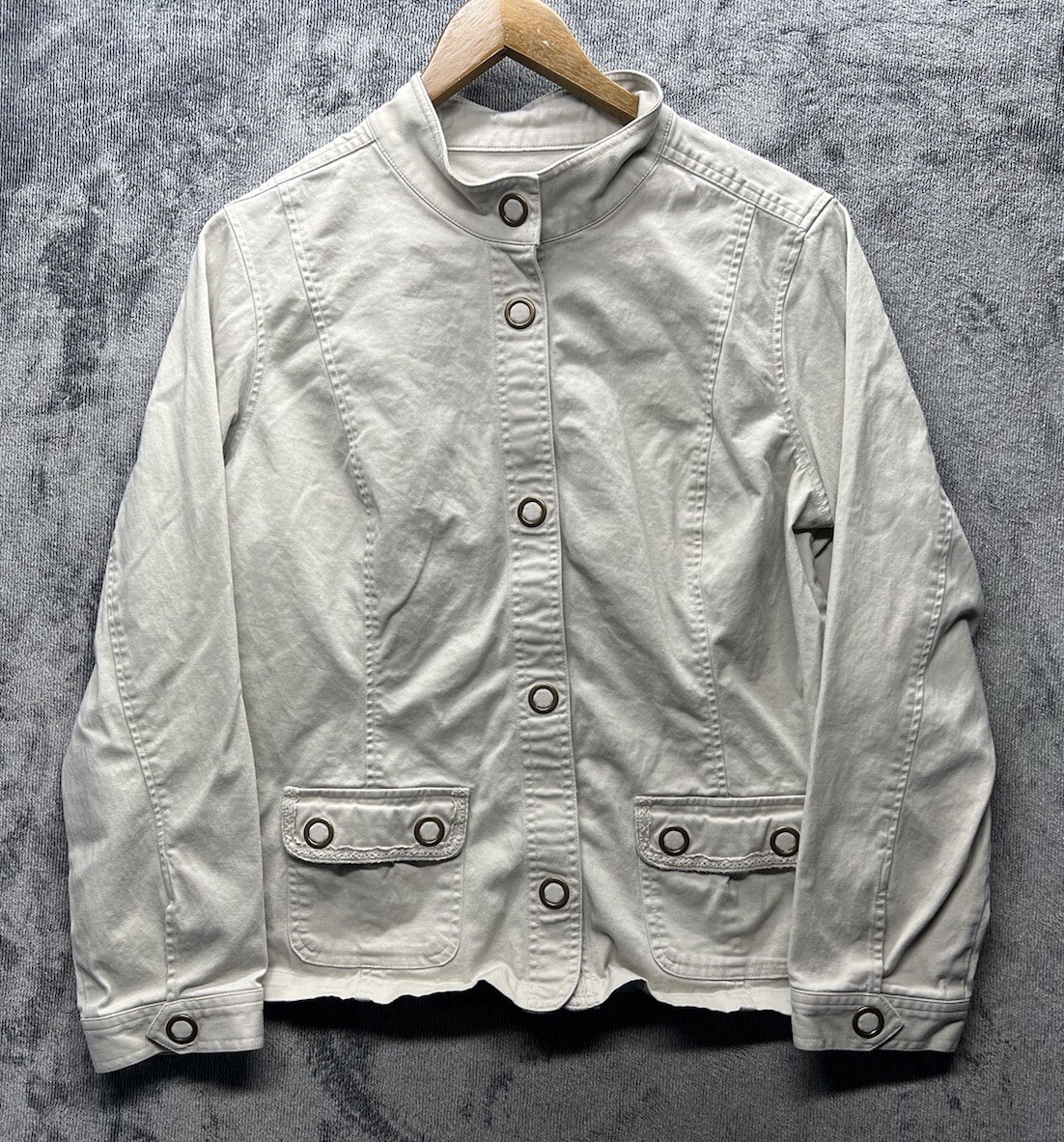 Christopher Banks Snap Jacket Woman’s Petite Large Beige