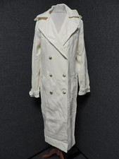 Missguided Lightweight Military Trench Coat Ivory Uk 10 Ln120 Bb 05