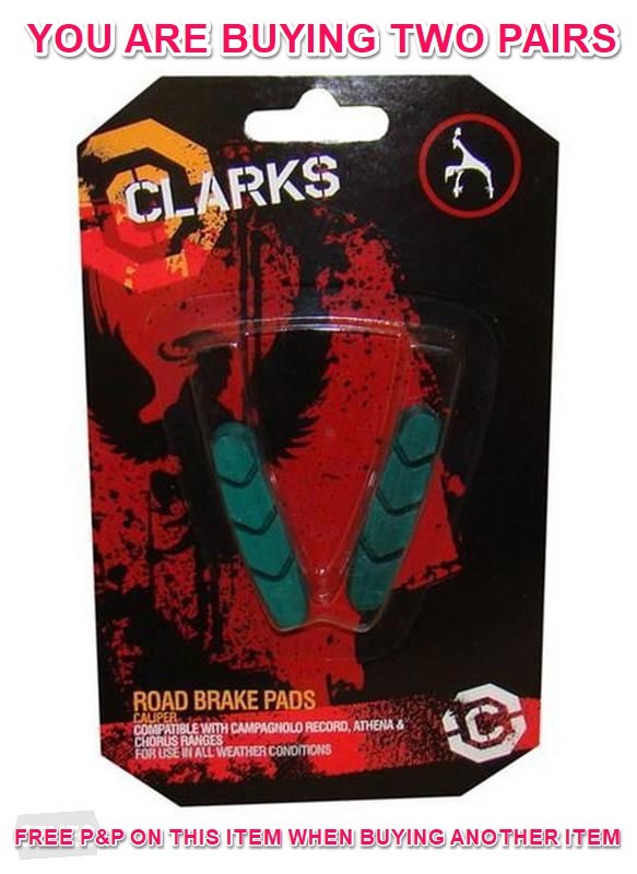 CLARKS ROAD BIKE CALIPER REPLACEMENT BRAKE PADS CAMPAGNOLO GREEN FOR CERAMIC RIM