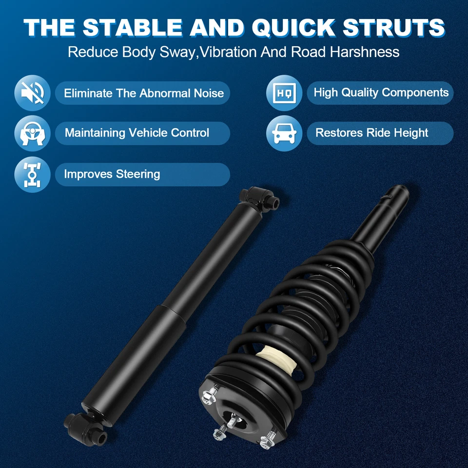 Front and Rear Struts Shock Absorbers Sway Bars For 2010 2011 2012 Ford FUSION - Image 3 of 4