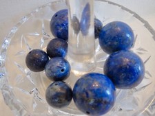 LOOSE LOT OF GENUINE LAPIS LAZULI BEADS FOR STRINGING 4 18MM  5 10MM 
