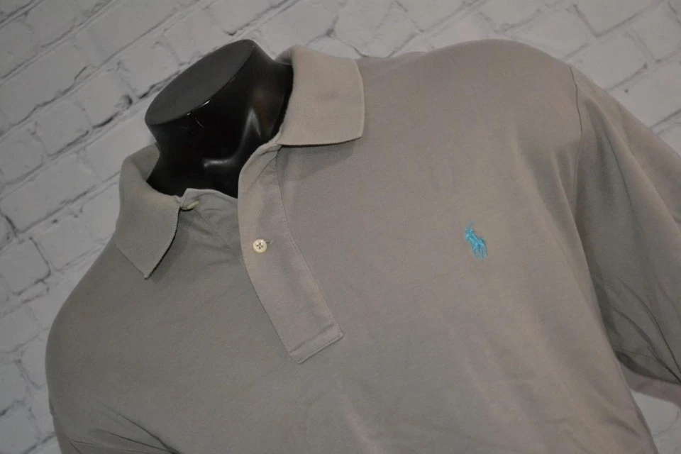 45540-a Polo Ralph Lauren Golf Polo Shirt Gray Cotton Size 2XB BIG Adult Mens - Image 2 of 4