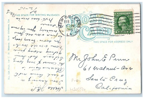 1915 The Post Office Building Street View New Orleans Louisiana LA Postcard - 第 2/3 張圖片