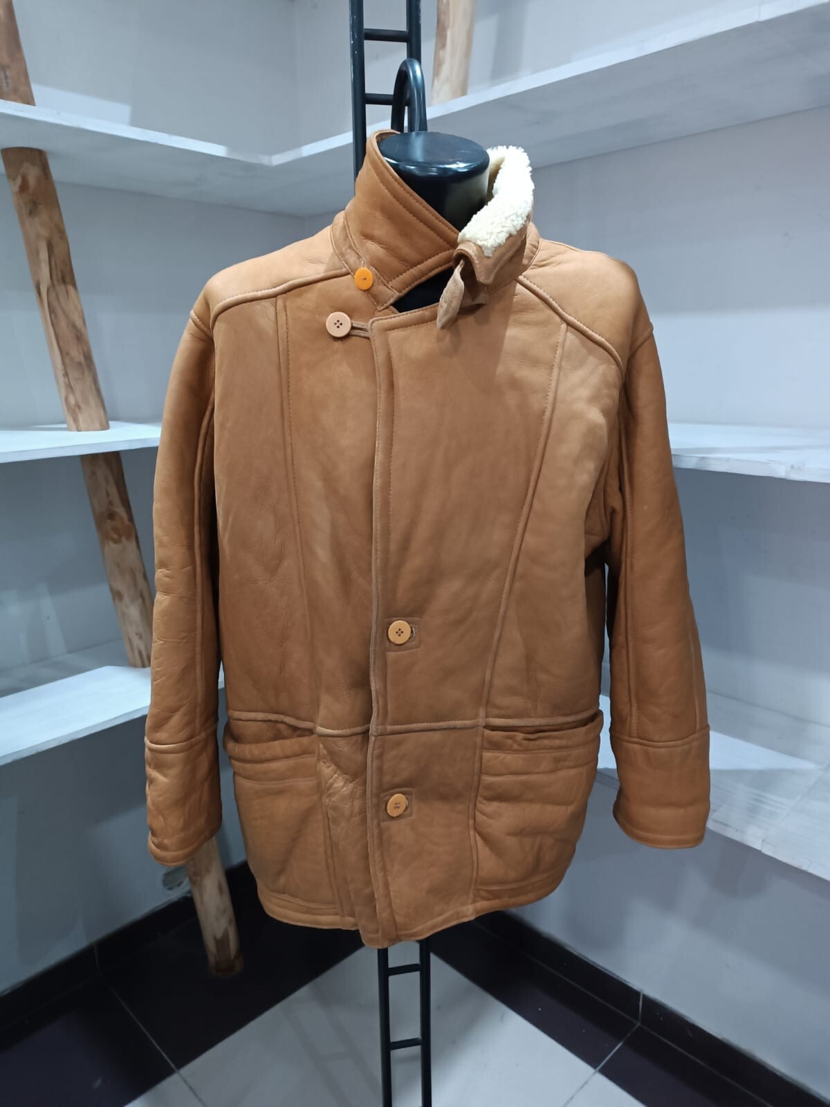 Shearling Used Pre-owned Men Man Size 54 Brown XXR63L