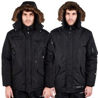 Mens Parka Jacket Waterproof Padded Coat Location Hunter Warm Winter