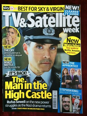 TV & SATELLITE WEEK mag 29-Sept-2018 RUFUS SEWELL Jenna Coleman Tom Rosenthal UK