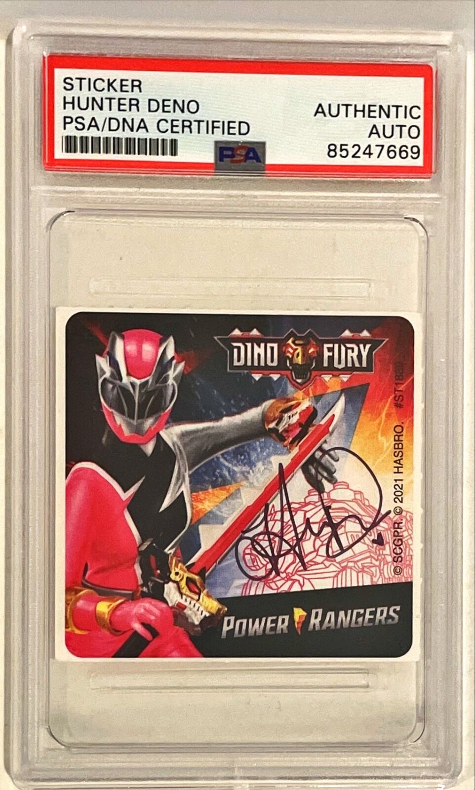 Hunter Deno Power Rangers Dino Fury Pink Ranger Signed Auto Sticker 2x3 ...