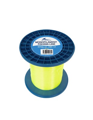 BLUEWING 3000YD Monofilament Fishing Line Thin Dia., 50-130lb, Yellow, US Seller