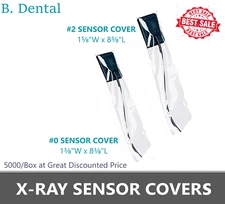 500-5000 pcs Dental x-ray Sensor Sleeves #2 1 5/8" x 8" Trophy Gendex Diagnodent