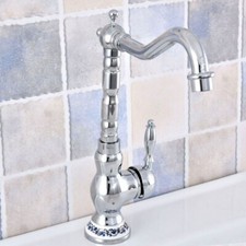 Polished Chrome Bathroom Faucet Basin Sink Single Lever Swivel Mixer Tap Zsf673