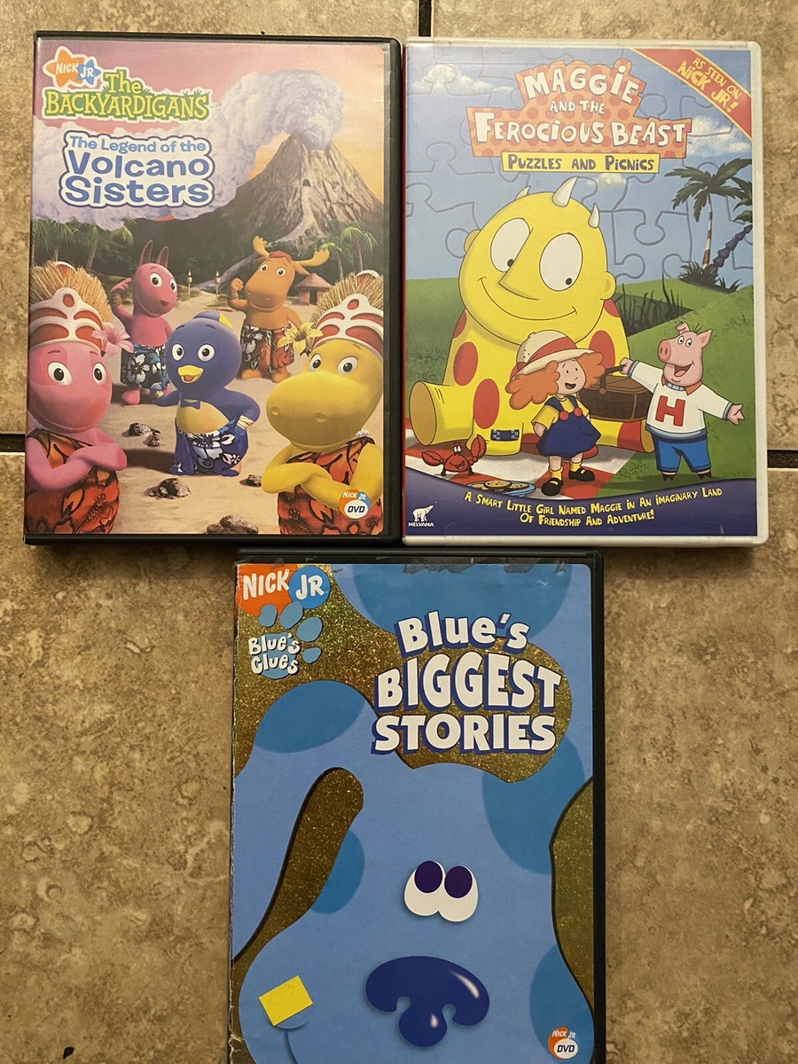 Nick Jr. 3 DVD Lot, The Backyardigans, Blue's Clues, Maggie &The