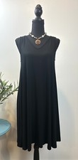 Sz. Small-CYNTHIA ROWLEY-Black SHIFT DRESS-Sleeveless-Stretch