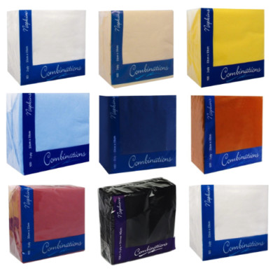 100 Servietten Papierservietten Tissue 2-lagig groß 40 cm Dinner Party alle Farben