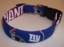 New York Giants NFL Terri's Dog Collar custom made adjustable made with fabric