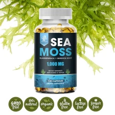 120 Pills Organic Sea Moss Capsules,Irish Sea Moss, Bladderwrack Immune Health
