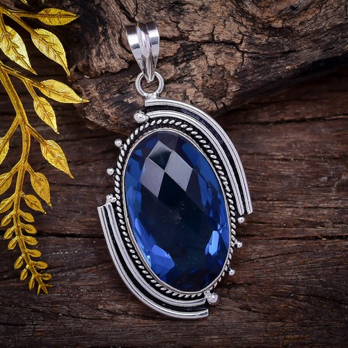 Valentine's Day Tanzanite Gemstone 925 Sterling Silver Handmade Pendant - Picture 3 of 3