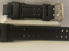 Casio Original Watchband GA-1000 Gravity Master Twin Sensor. Black Resin Strap.
