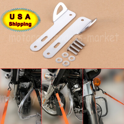 For Harley Batwing Tri Glide Ultra 93-22 Chrome Trailer Hook Tie-Down Brackets