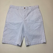 Vineyard Vines Seersucker Shorts Youth Boys Size 14 Chino Blue  White Stripe
