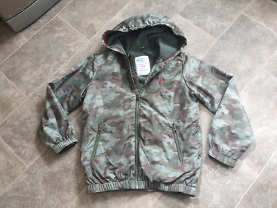 FAT FACE BOY'S CAMOUFLAGE FLEECE LINED HOODED