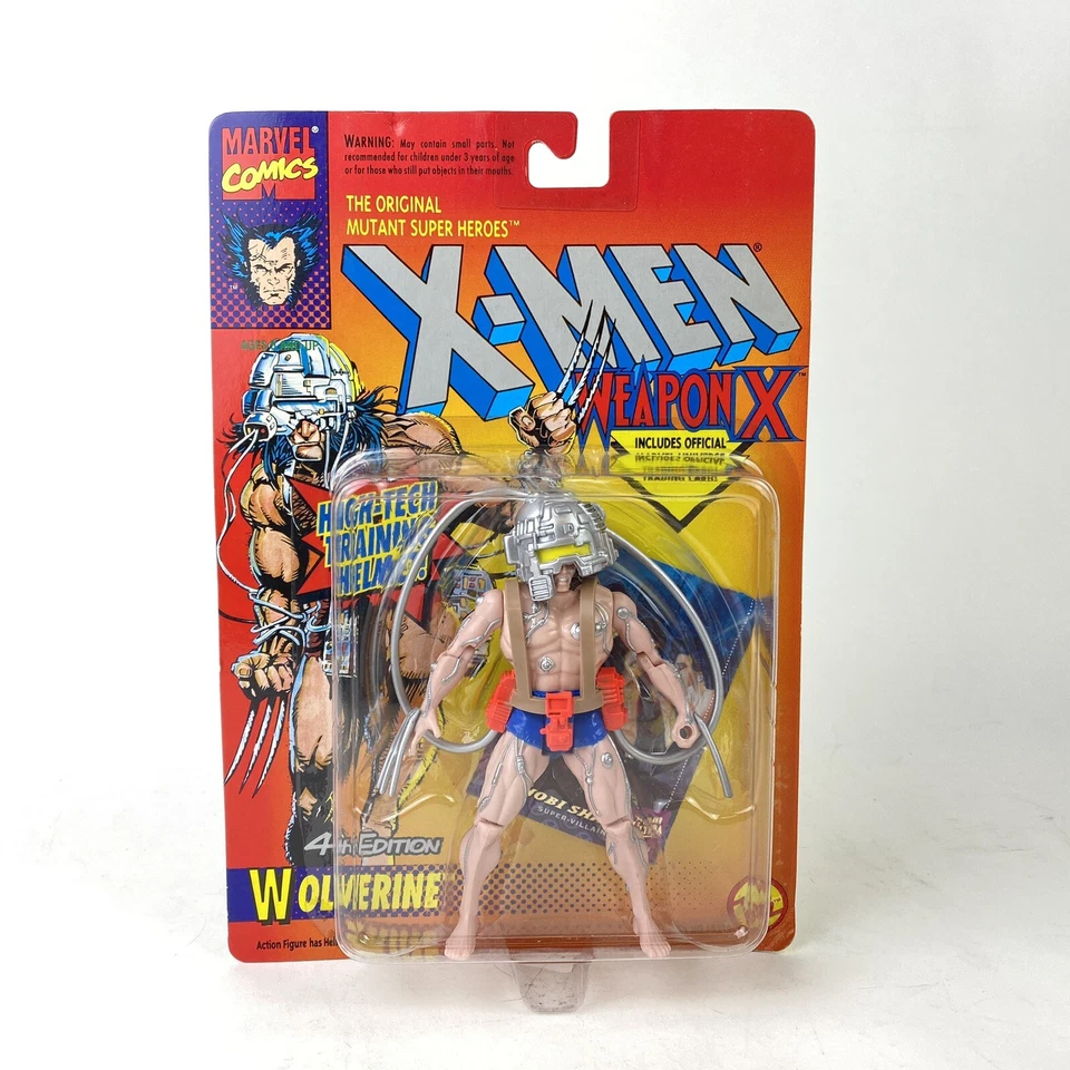 Shorts Toy Biz X-Men Wolverine Weapon X Azul Cabo Prata 4ª Edição Vermelho Cinza - Imagem 4 de 4