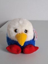 Vintage PUFFKINS PATRIOT 4TH OF JULY Red, White,  Blue Plush Eagle Tag SWIBCO