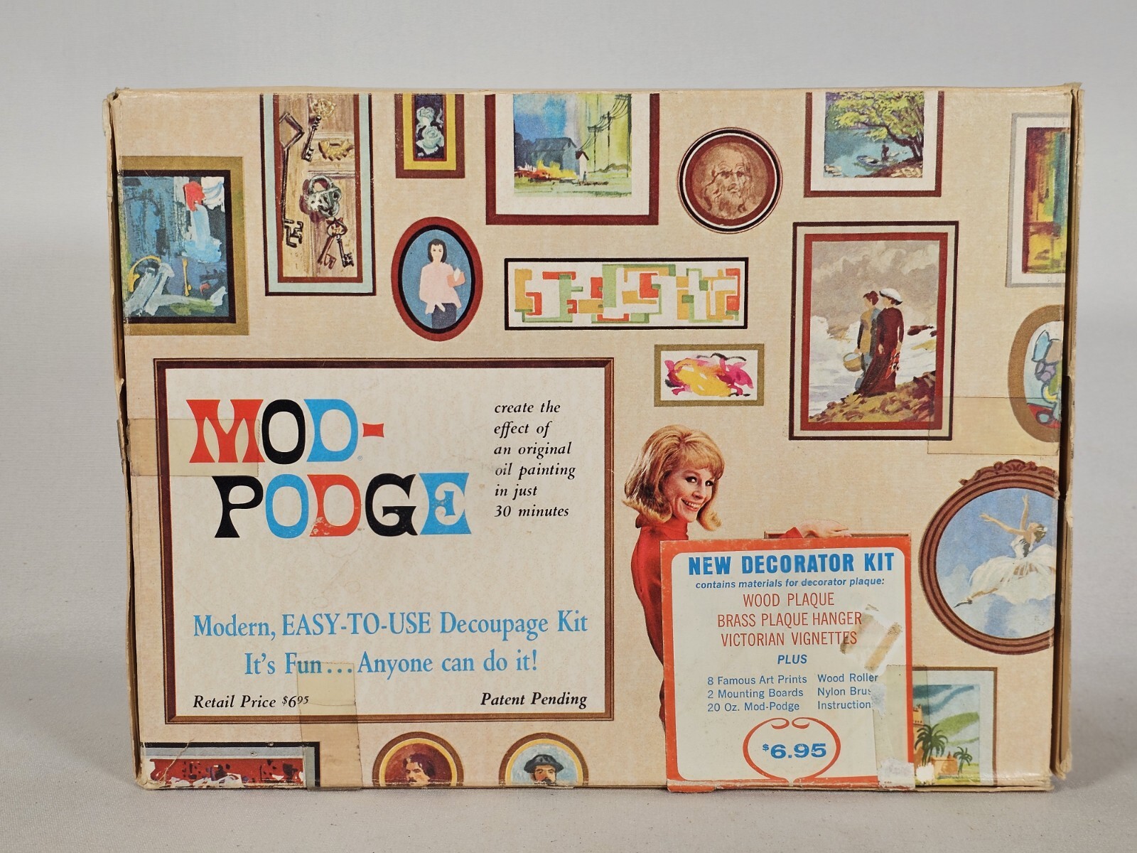 Vintage Retro 1960s Mod-Podge Decorator Complete Kit w/ Instructions & Supplies