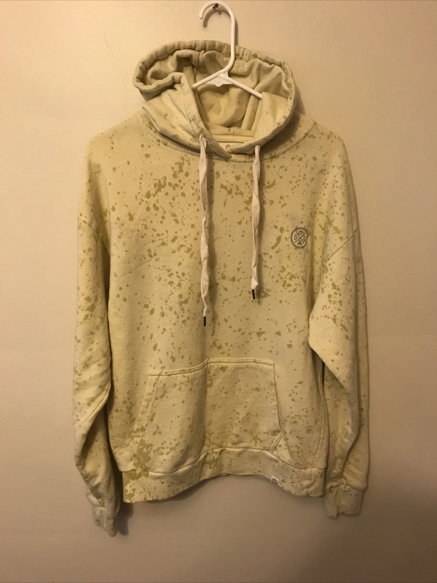Sand Cloud Women yellow tie dye Hoodie Sweatshirt Size Medium pockets fish  | eBay