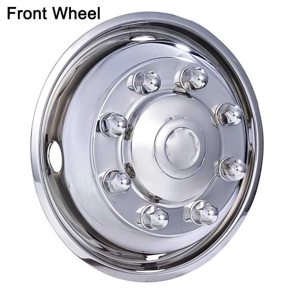 Chevy GMC C4500/C5500/C6500 1999-2010 19,5" 8 orejetas doble simulador de rueda de acero inoxidable Foto 2 de 4