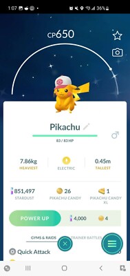 Pokemon Trade Go - Shiny Pikachu   Hilda's Hat XXL, Rosa's Visor, Nate's Visor