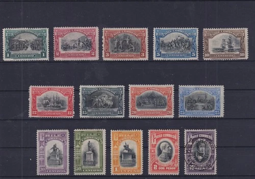 CHILE. 1910. MI 79-93, ALMOST COMPL. SET (NO 5P). MLH / USED ( 10 P)