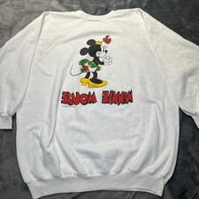 Vintage 80s Disney Minnie Mouse Sweatshirt Raglan 3/4 Sleeve Made In USA Read