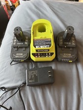 Ryobi 18v battery charger and 2 2.0 ah battery lot