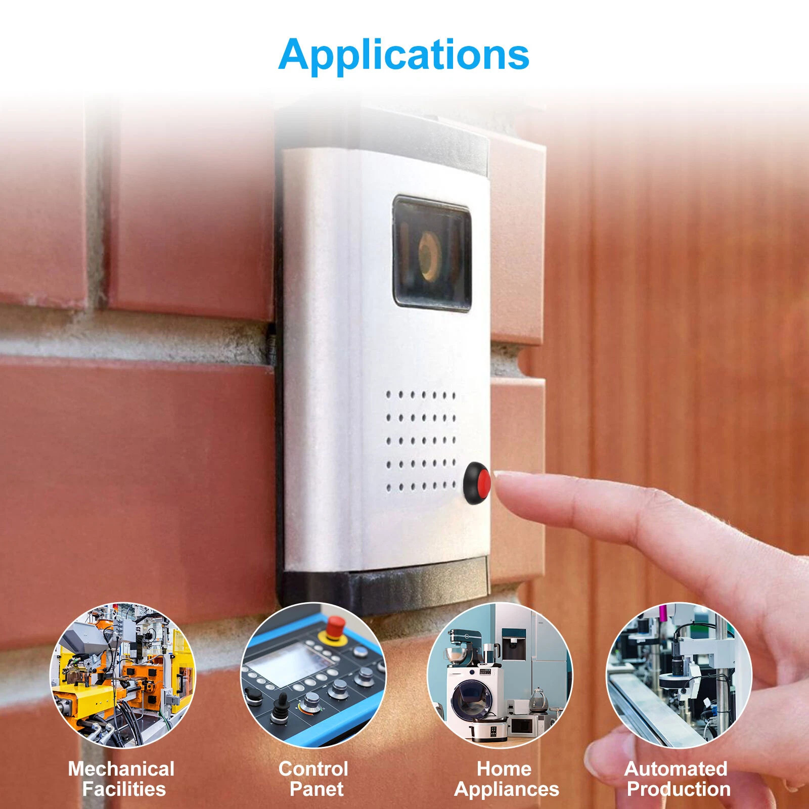 10pcs SPST 12mm Momentary Push Button Switch Waterproof 2 Pin 250V w/ Pre-Wired