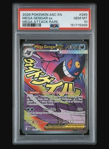 New Listing2026 Pokemon Ascended Heroes Mega Gengar ex Mega Attack Rare 269/217 PSA 10