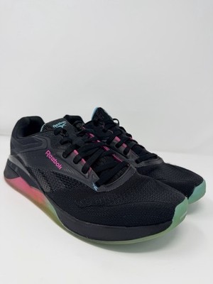 Reebok Nano X4, Men s 10, Black/Bold Cyan/Laser Pink