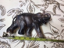VINTAGE ANTIQUE CELLULOID TOY ELEPHANT JAPAN HOLLOW WITH TUSKS  GLASSY EYES