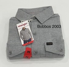 Wrangler Men's Flannel Knit Shirt, Gray, Size M