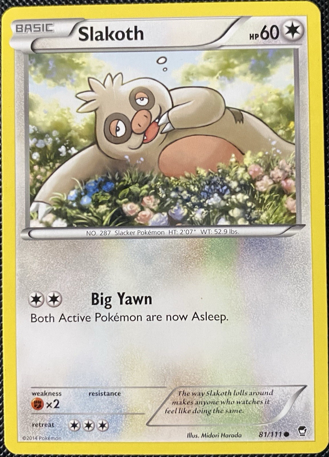 Slakoth 81/111 XY - Furious Fists Regular - Pokémon Card
