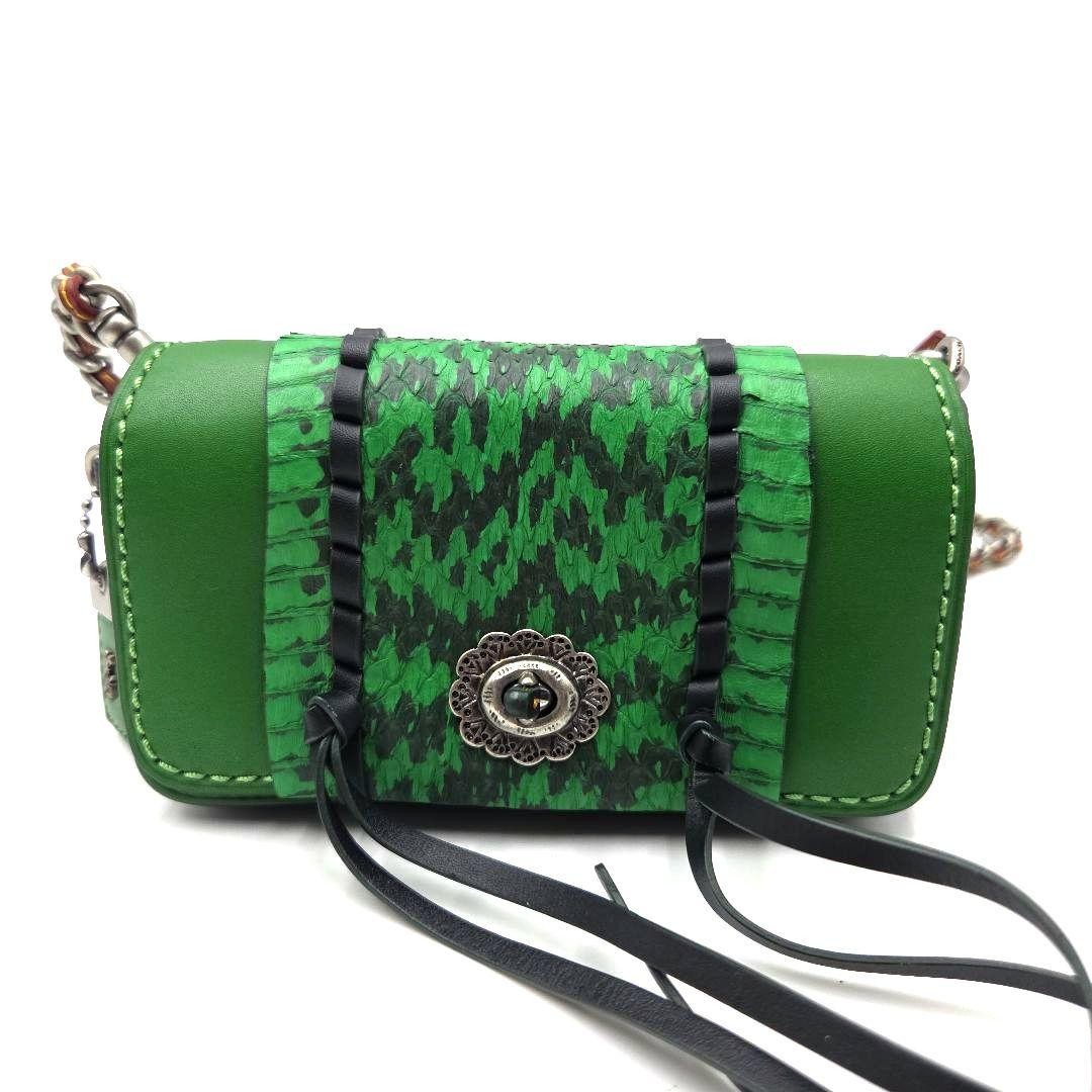 COACH Dinky 2Way Shoulder Wallet Python Embossed … - image 2