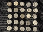 Half Roll Lot of 25 90% Silver Mercury Dimes Toned Mixed Dates/Mint Marks VF-AU