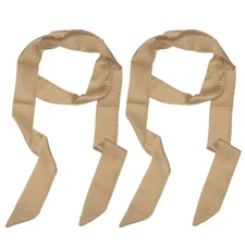 Stylish Ribbon Scarf, 2Pcs Skinny Scarf Long Neckerchief 75" Dark Khaki