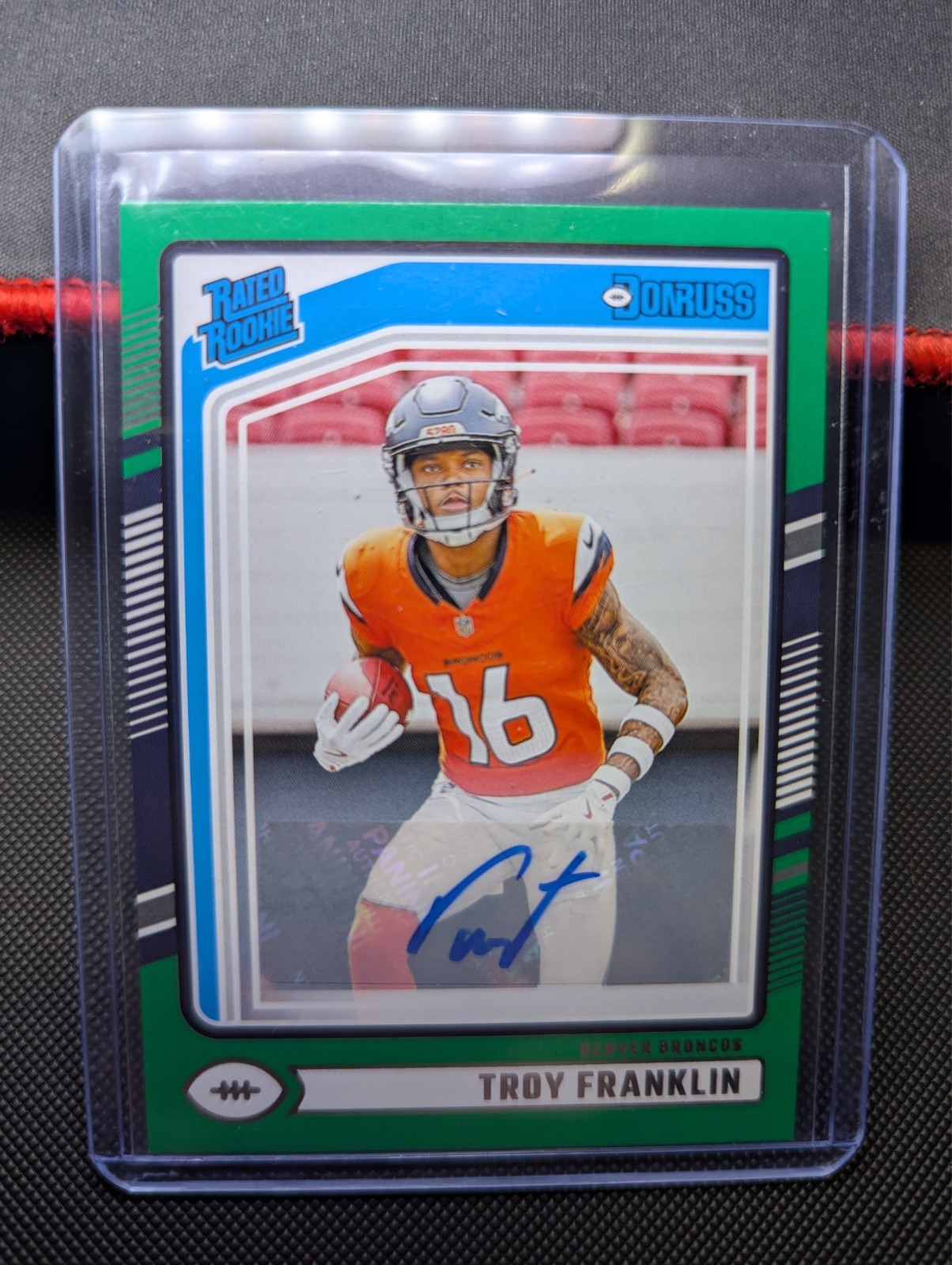 2024 Panini Donruss - Rated Rookie Troy Franklin #338 Green Autographs (AU, RC)
